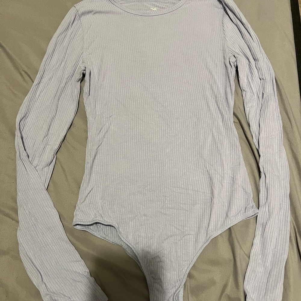 Hollister Light Blue Ribbed Bodysuit